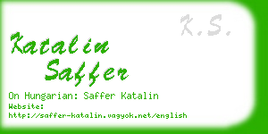 katalin saffer business card